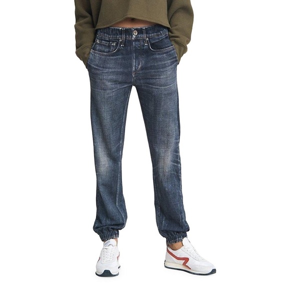 RAG & BONE Miramar Denim Printed Jogger Sweatpants Merest XS $225 - Picture 2 of 11